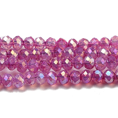 Transparent Baking Paint Glass Beads Strands DGLA-F002-02B-07-1