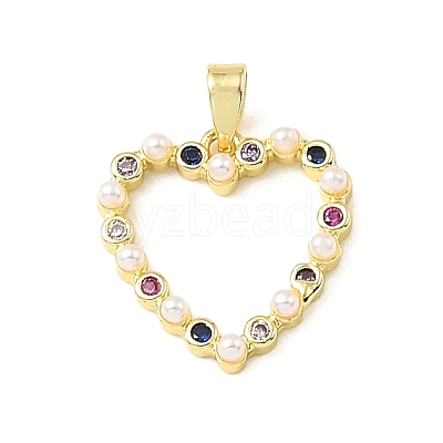 Valentine's Day Brass Micro Pave Colorful Cubic Zirconia Pendants KK-E804-05G-1