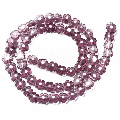 Handmade Millefiori Glass Bead Strands LAMP-J035-6mm-33-1