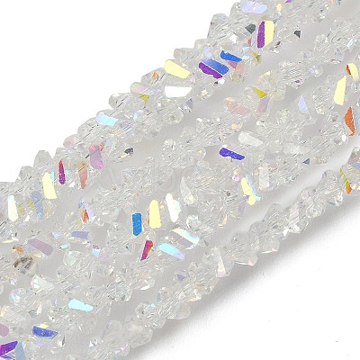 Electroplate Transparent Glass Beads Strands EGLA-P061-04C-AB-1