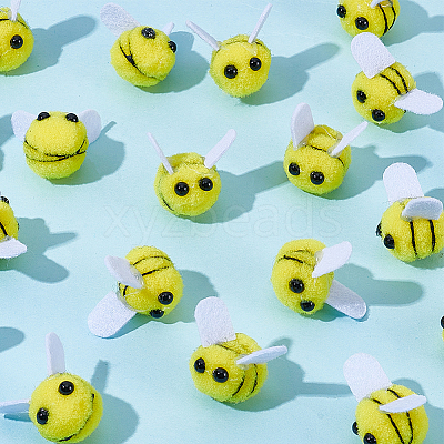 60Pcs Bees Polyester Wool Pom Pom Ball DIY-CY0003-29-1