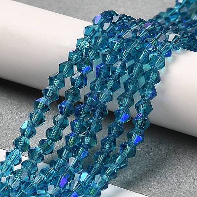 Transparent Electroplate Glass Beads Strands LS-GLAA-F029-4mm-D01-1