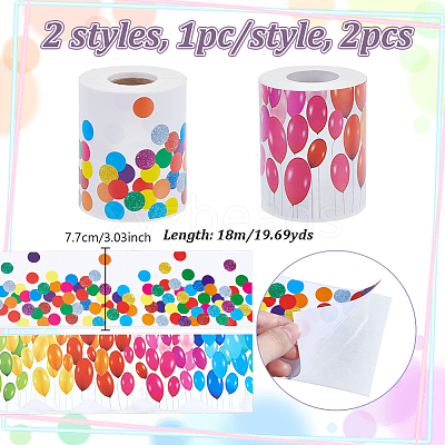 2Pcs 2 Colors Wavy Edge Sticker Classroom Decorations AJEW-NB0006-59-1