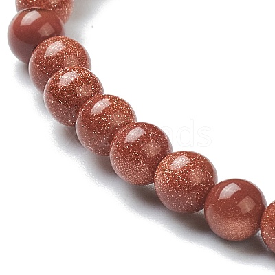 Synthetic Goldstone Beaded Stretch Bracelets BJEW-D446-A-15-1