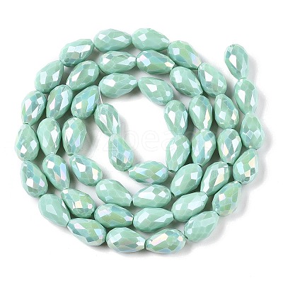 Opaque Solid Color Electroplate Glass Beads Strands EGLA-N013-P10mm-B14-1