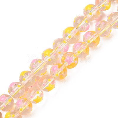 Transparent Glass Beads Strands LAMP-F032-06-1