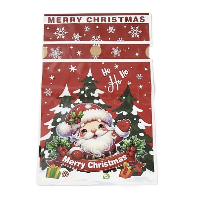 Christmas Santa Claus Plastic  Packing Pouches Drawstring Bags ABAG-Q053-05B-1