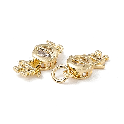 Brass Micro Pave Cubic Zirconia Pendants KK-E068-VB202-1