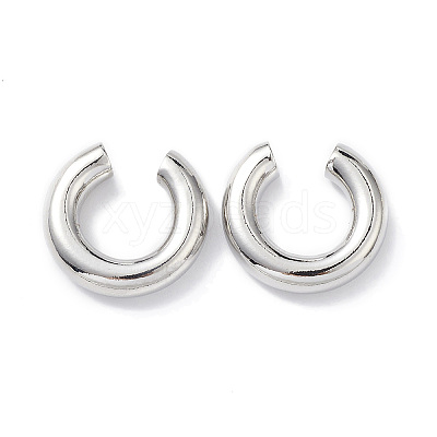 Rack Plating Brass Ring Cuff Earrings for Women EJEW-H135-01P-02-1