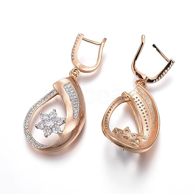 Brass Micro Pave Cubic Zirconia Jewelry Sets SJEW-F189-12KCG-1