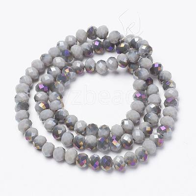 Electroplate Opaque Glass Beads Strands EGLA-A034-P8mm-F15-1