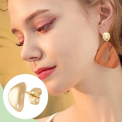 20Pcs 304 Stainless Steel Stud Earring Findings STAS-UN0059-04-1