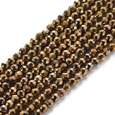Electroplated Glass Beads Strands EGLA-S174-23D-04-1