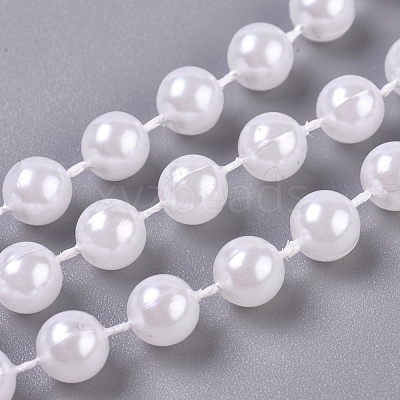 Handmade ABS Plastic Imitation Pearl Beaded Chains KY-WH0020-16-1