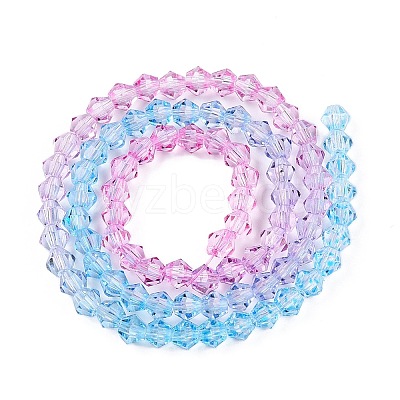 Gradient Color Baking Paint Glass Bead Strands LS-DGLA-A039-T6mm-A06-1