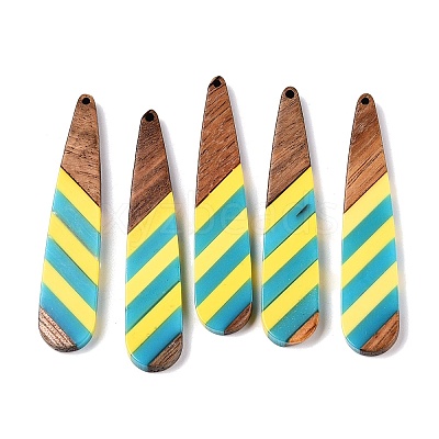 Epoxy Resin & Walnut Wood Pendants RESI-N039-121G-1