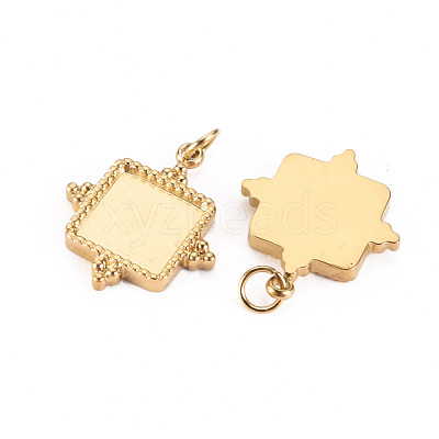 Ion Plating(IP) 304 Stainless Steel Pendant Cabochon Settings STAS-S116-146G-1