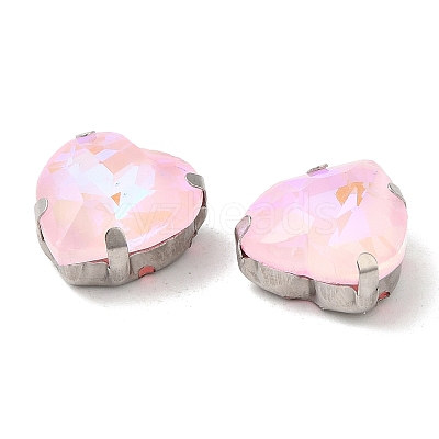 Mocha Fluorescent(MI) Heart Sew on Rhinestone GGLA-C001-01A-P01-1