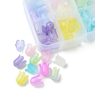 9 Colors Transparent Acrylic Beads Caps OACR-FS0001-72-1