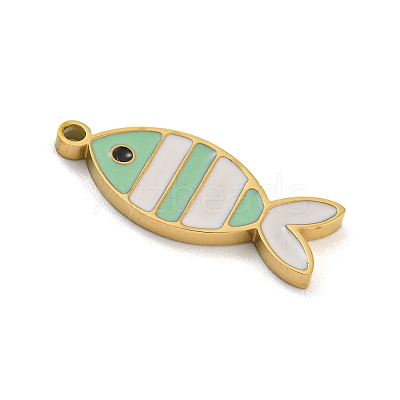 316 Surgical Stainless Steel Enamel Pendants STAS-M073-46G-1