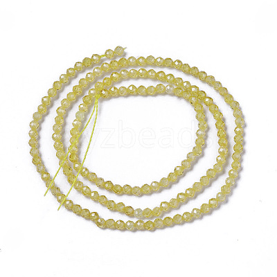 Cubic Zirconia Beads Strands G-F596-48C-2mm-1