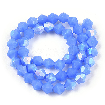 Imitation Jade Bicone Frosted Glass Bead Strands EGLA-A039-J6mm-MB04-1