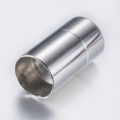 Tarnish Resistant 304 Stainless Steel Magnetic Clasps with Glue-in Ends STAS-F132-55P-10mm-1