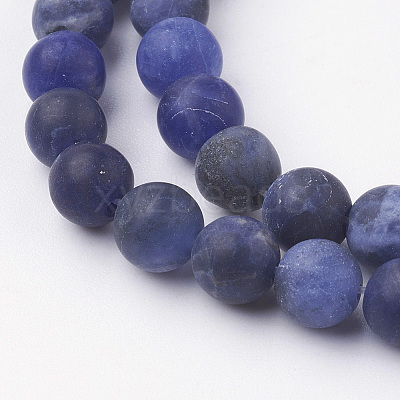 Natural Sodalite Bead Strands G-G735-58F-6mm-A-1