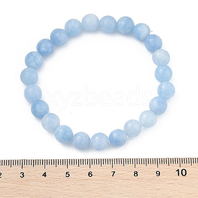 Natural & Dyed White Jade Bead Stretch Bracelets BJEW-K212-B-018-1