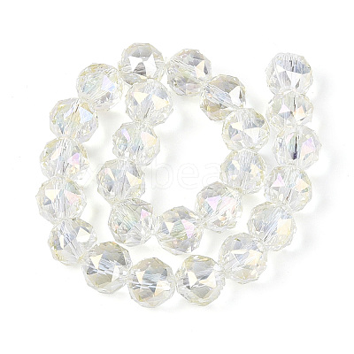 Electroplate Transparent Glass Round Beads Strands EGLA-T029-8mm-12T-17-1