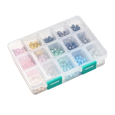 15 Colors Electroplate Glass Beads EGLA-JP0002-02E-6mm-1
