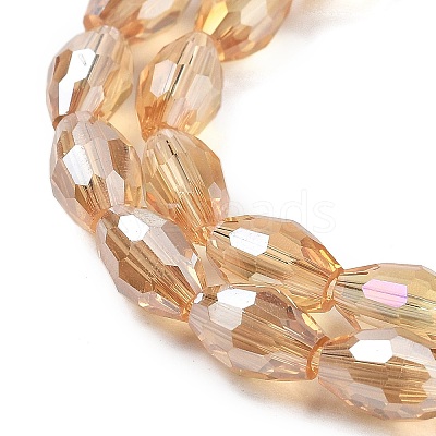 Transparent Electroplate Glass Beads Strands EGLA-A037-T6x8mm-B05-1