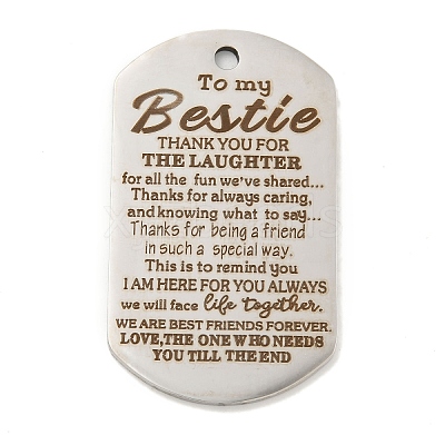 Non-Tarnish 201 Stainless Steel Pendants STAS-L079-01P-04-1