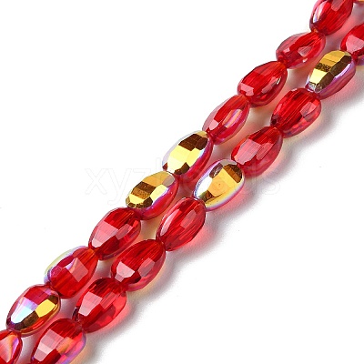 Transparent Electroplate Glass Beads Strands GLAA-Q099-F01-M02-1