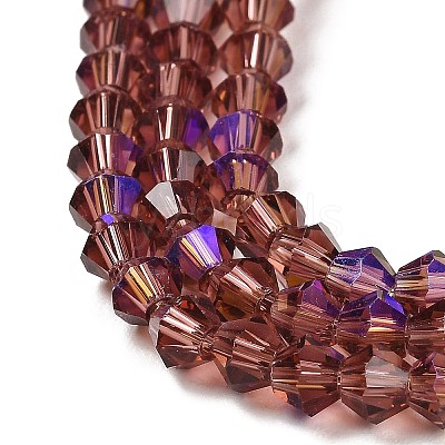 Transparent Electroplate Glass Beads Strands GLAA-F029-4mm-D05-1