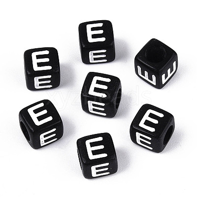 Initial Acrylic Horizontal Hole Beads OACR-ZX006-35E-1