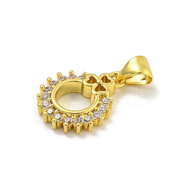 Rack Plating Brass Micro Pave Cubic Zirconia Pendants KK-C074-04G-02-1