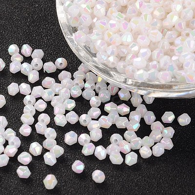 Bicone AB Color Plated Eco-Friendly Transparent Acrylic Beads X-TACR-A003-4mm-78-1