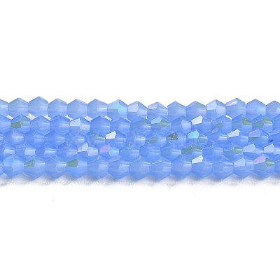 Imitation Jade Electroplate Glass Beads Strands GLAA-F029-J4mm-D04-1