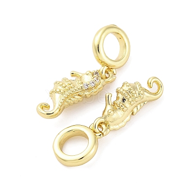 Brass Micro Pave Cubic Zirconia European Dangle Charms KK-D325-20G-01-1