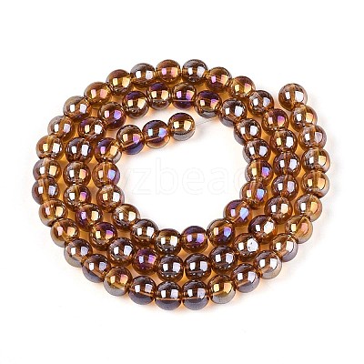 Electroplate Transparent Glass Beads Strands GLAA-T032-T6mm-AB23-1