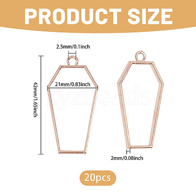 20Pcs Alloy Open Back Bezel Pendants FIND-CA0011-50RG-1