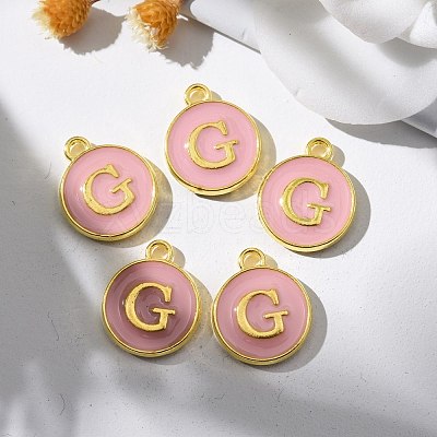 Golden Plated Alloy Enamel Charms ENAM-S118-07G-1