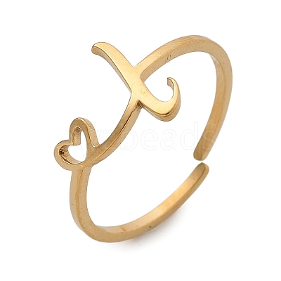 304 Stainless Steel Cuff Rings for Women RJEW-D285-01G-L-1