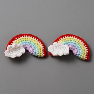 Handicraft Wool Knitting Rainbow Ornament Accessories DIY-WH0304-462B-1