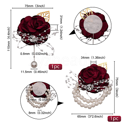 Silk Cloth Imitation Flower Wrist AJEW-WH0285-18B-1