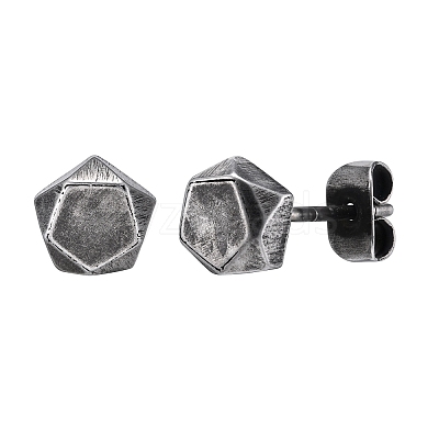 Stainless steel Hexagon Stud Earrings PW-WG255A2-01-1