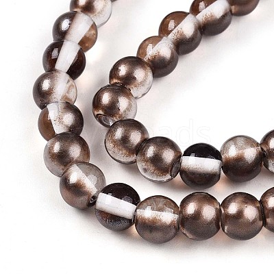 Baking Paint Transparent Glass Beads Strands DGLA-N011-6mm-09-1