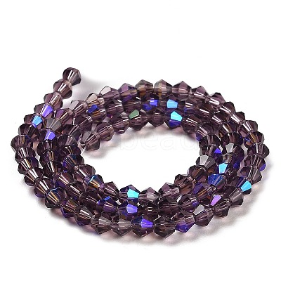 Transparent Electroplate Glass Beads Strands EGLA-A039-T4mm-L04-1