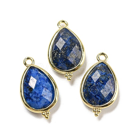 Natural Lapis Lazuli Faceted Pendants G-M431-15G-05-1